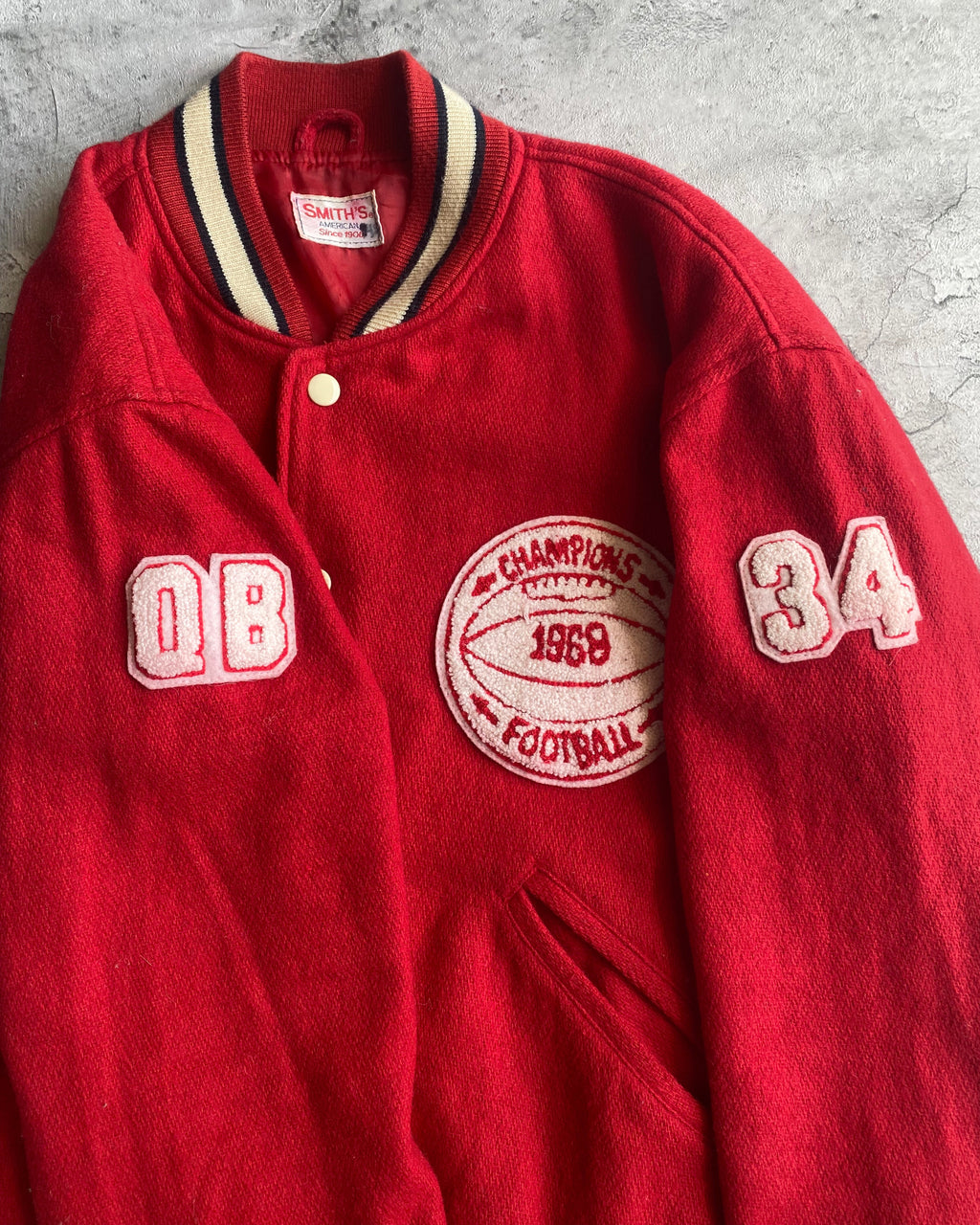 1980S 'RHAUNHUNST FOOTBALL' WOOL VARSITY JACKET (S-L)