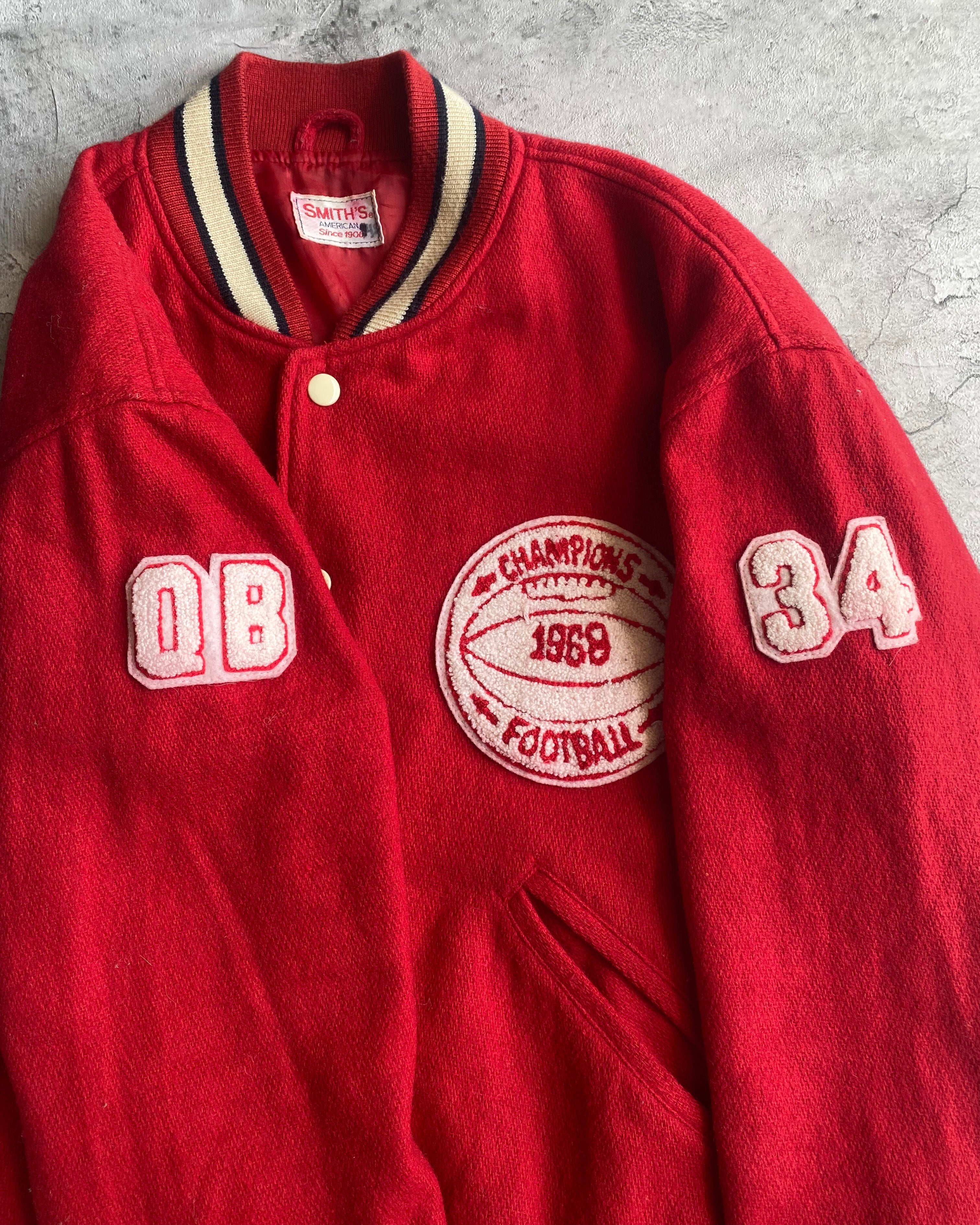1980S 'RHAUNHUNST FOOTBALL' WOOL VARSITY JACKET (S-L)