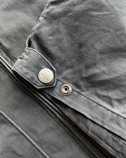 2000S FADED BLACK HARLEY DAVIDSON ZIP-UP WORK SHIRT (L)