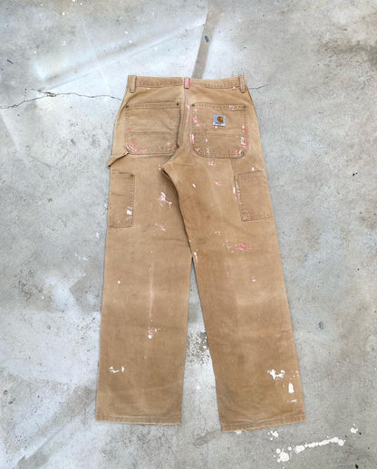 1990s Sun Faded/Painted Carhartt Double Knee Pants