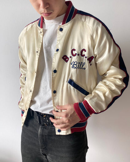 1990S/2000S 'B.C.C.A' SATIN VARSITY JACKET (S/M)