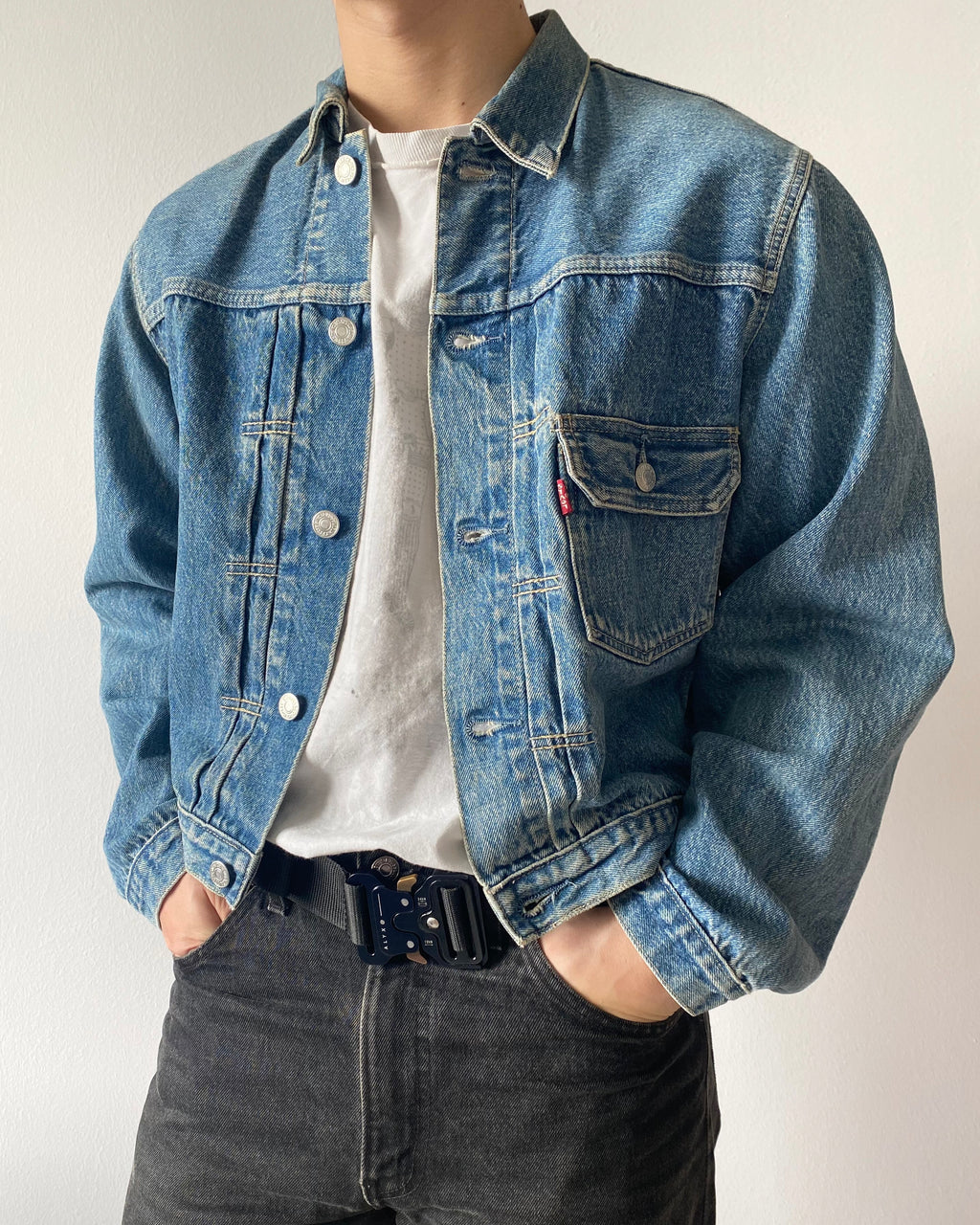 1990S FADED LEVI'S TYPE I DENIM JACKET (S/M)
