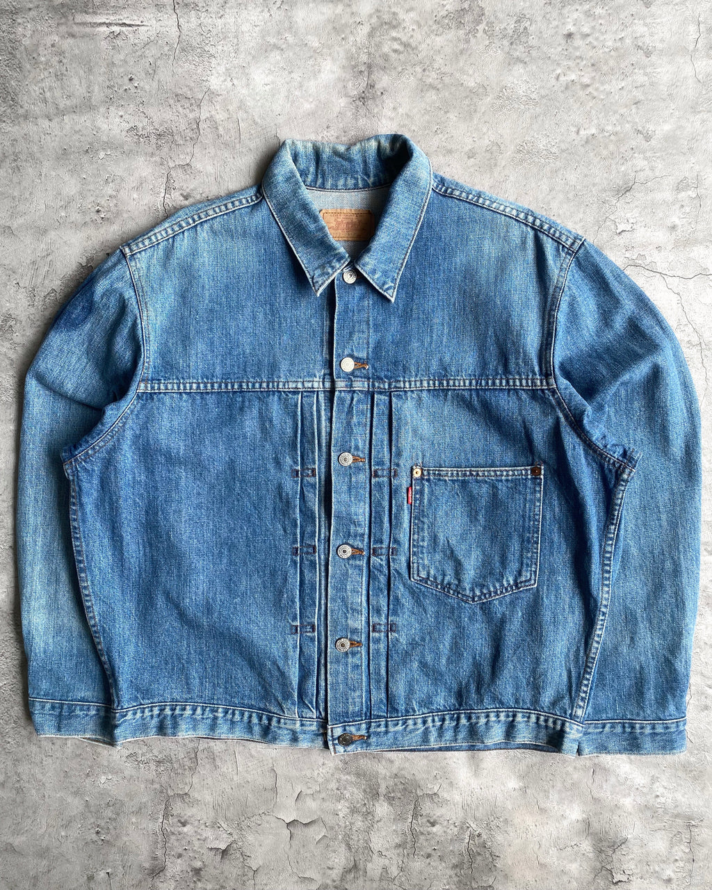 1990S FADED LEVI'S BIG E TYPE I DENIM JACKET (XL)