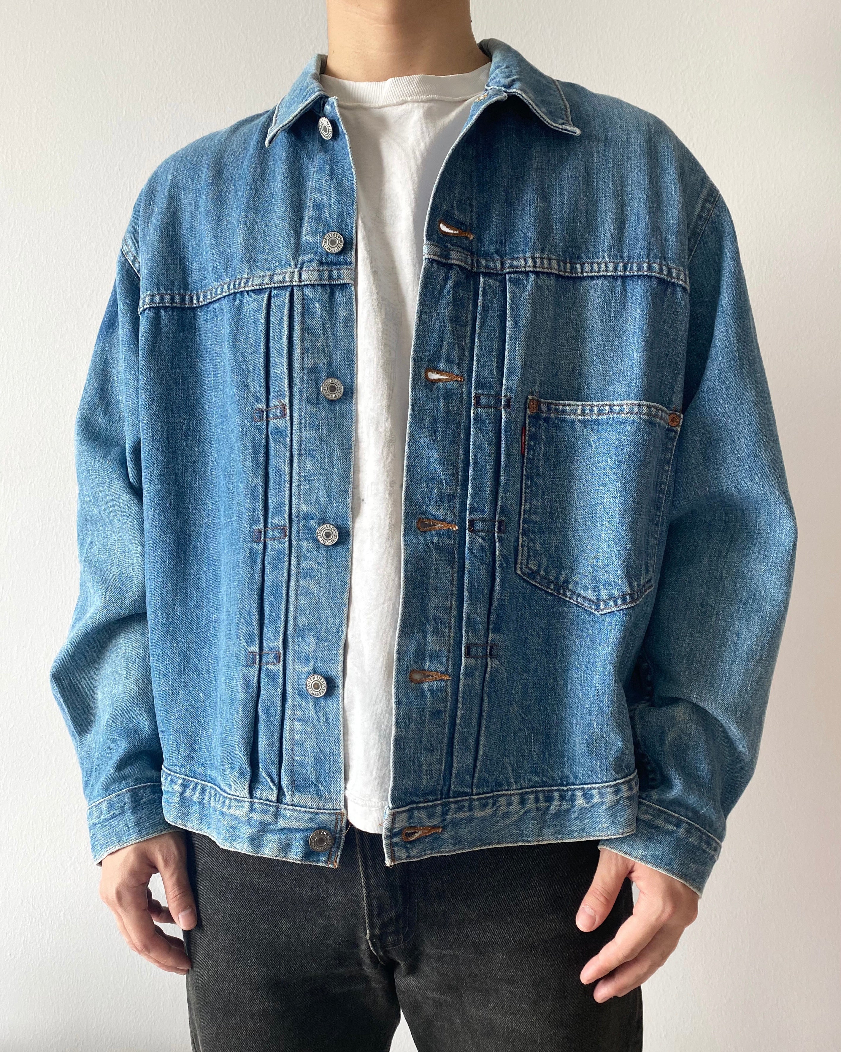 1990S FADED LEVI'S BIG E TYPE I DENIM JACKET (XL)