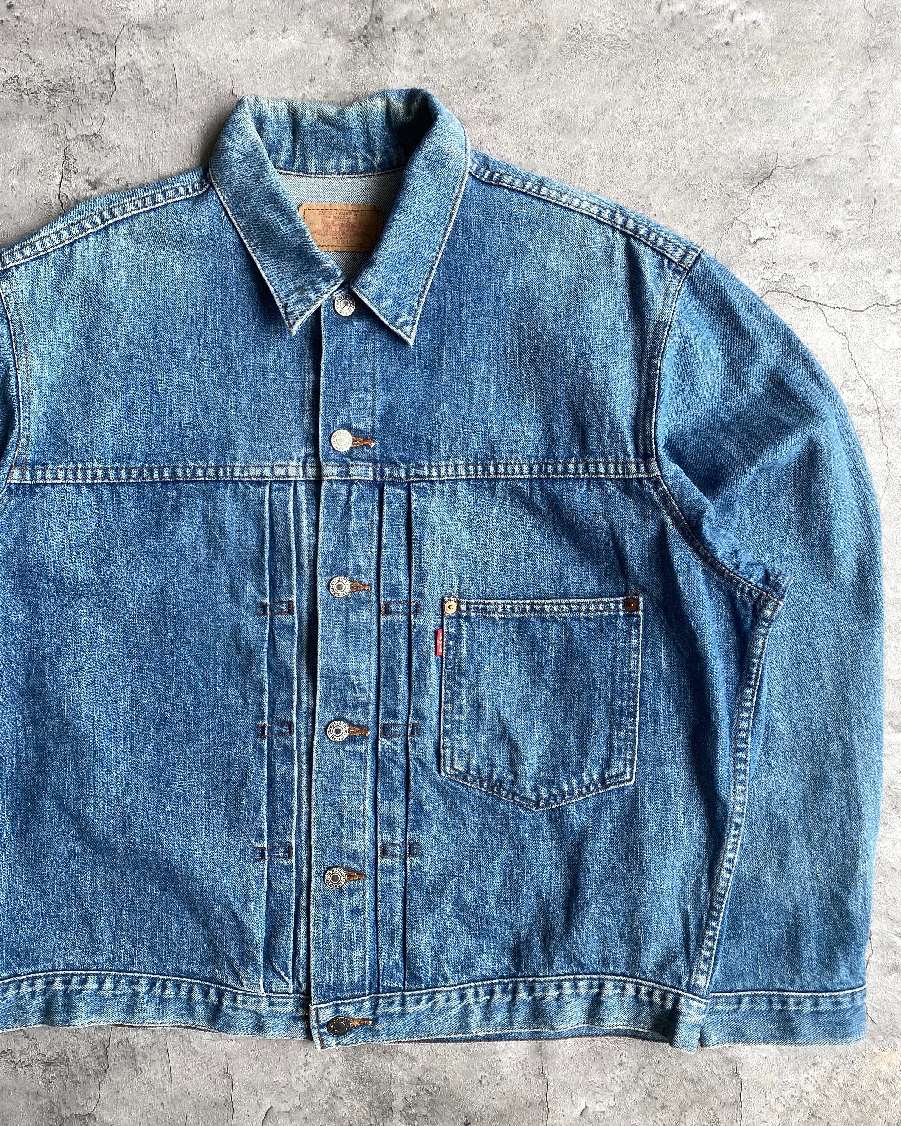 1990S FADED LEVI'S BIG E TYPE I DENIM JACKET (XL)