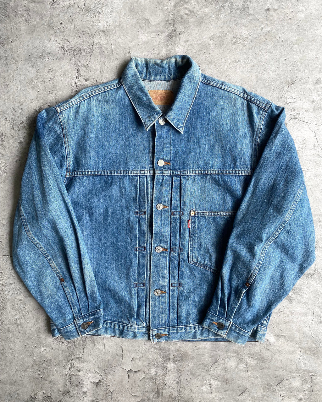 1990S FADED LEVI'S BIG E TYPE I DENIM JACKET (XL)