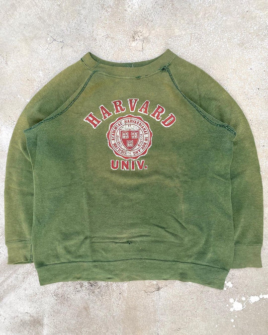 1960S SUN FADED ‘HARVARD UNIVERSITY’ RAGLAN SWEATSHIRT (S/M)