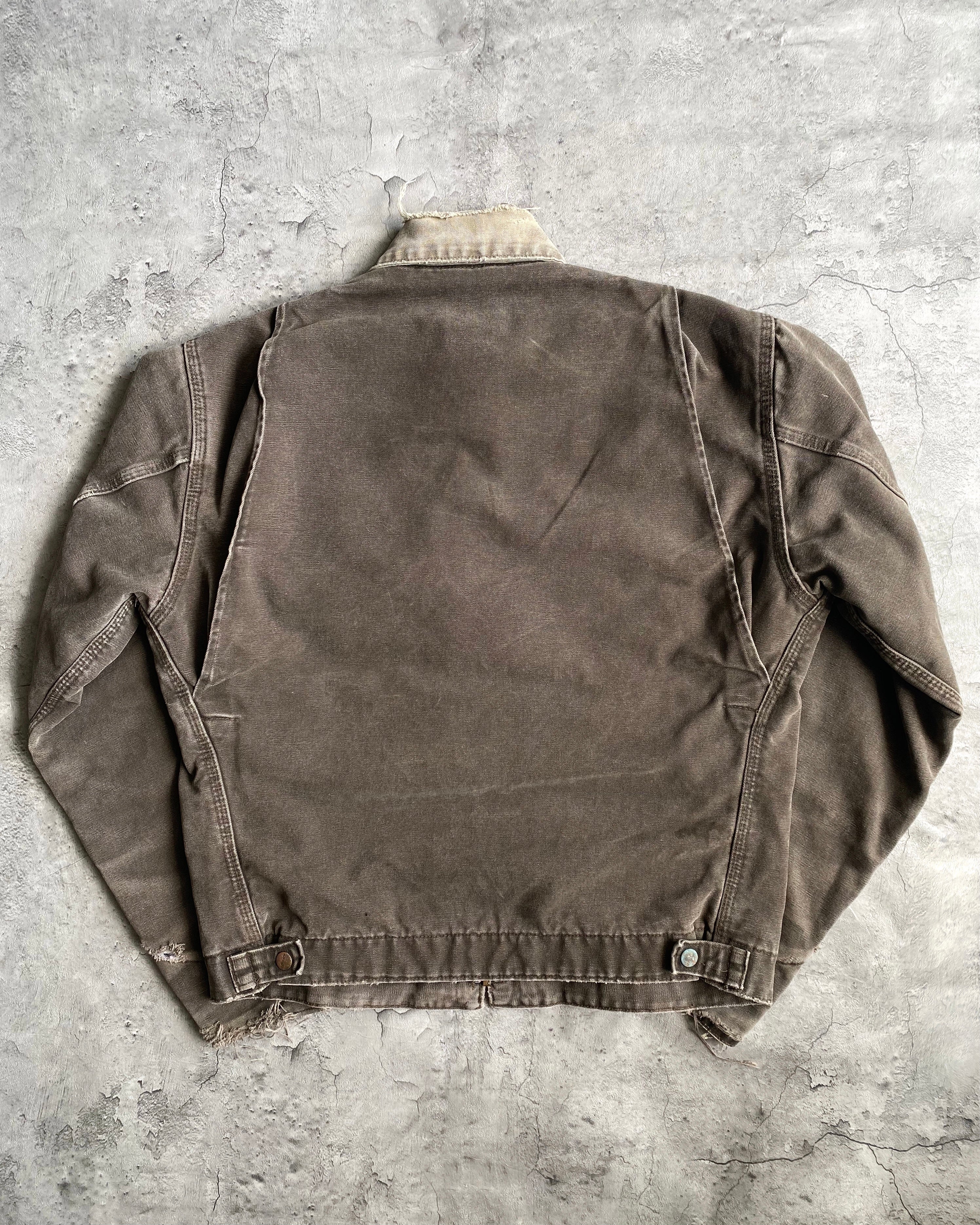 1990S SUN FADED BROWN CARHARTT DETROIT JACKET (M)