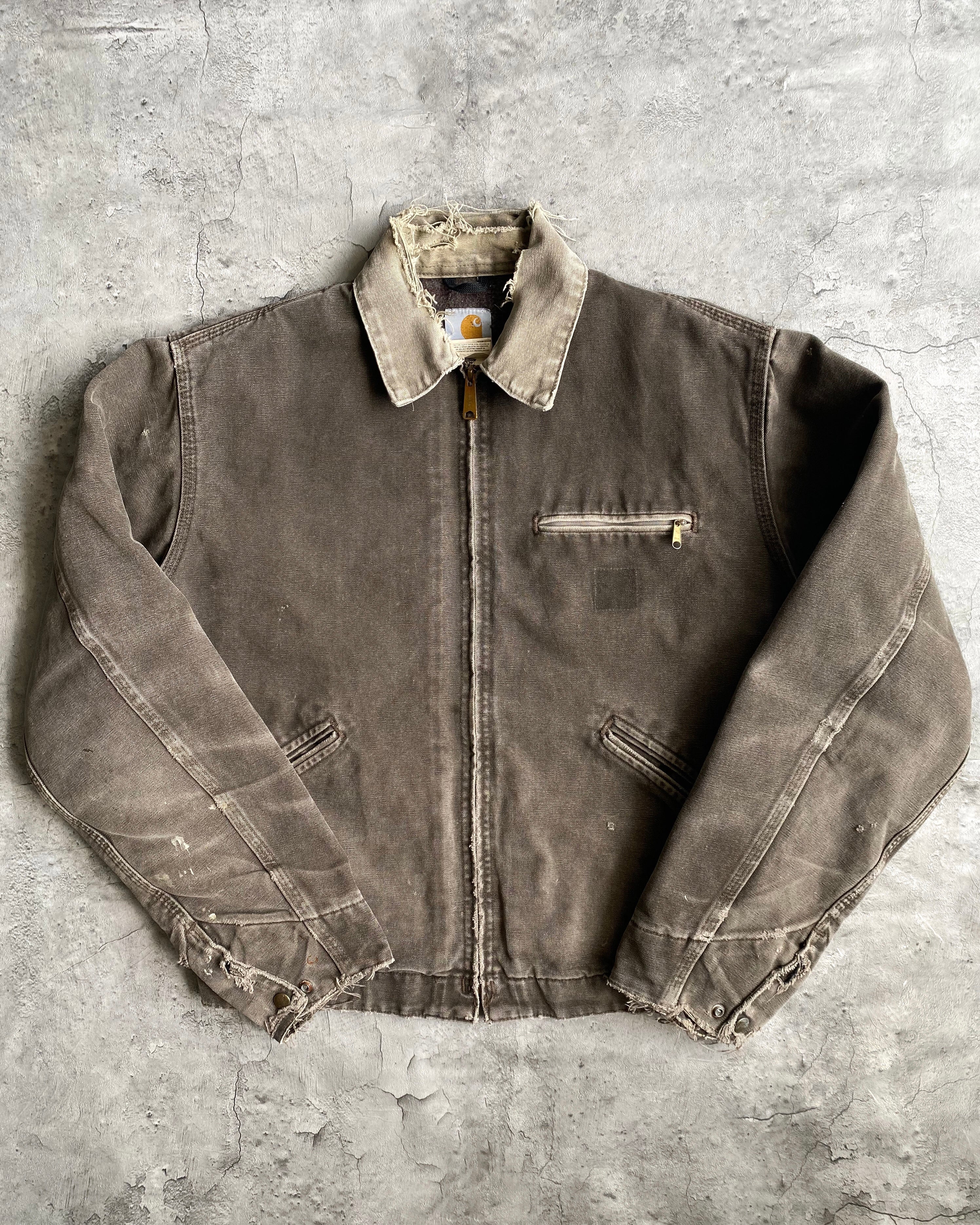 1990S SUN FADED BROWN CARHARTT DETROIT JACKET (M)