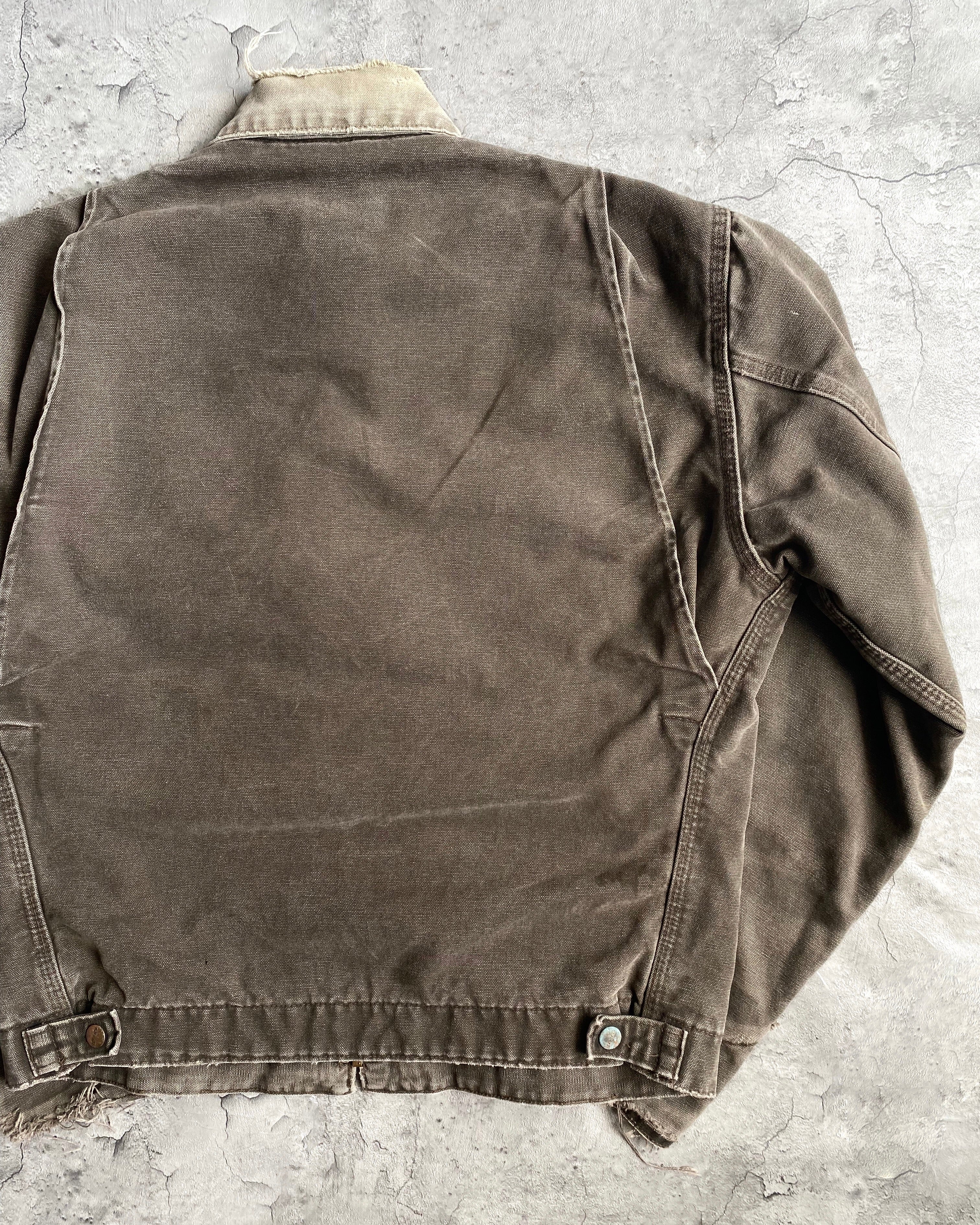 1990S SUN FADED BROWN CARHARTT DETROIT JACKET (M)
