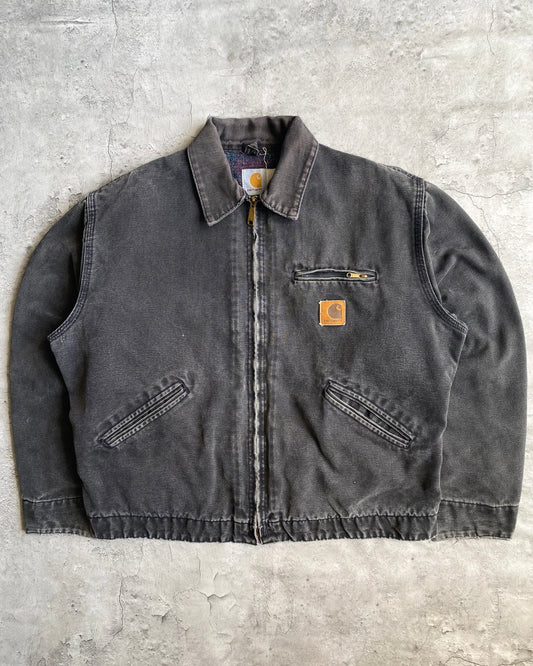 1990S FADED BLACK CARHARTT DETROIT JACKET (L)