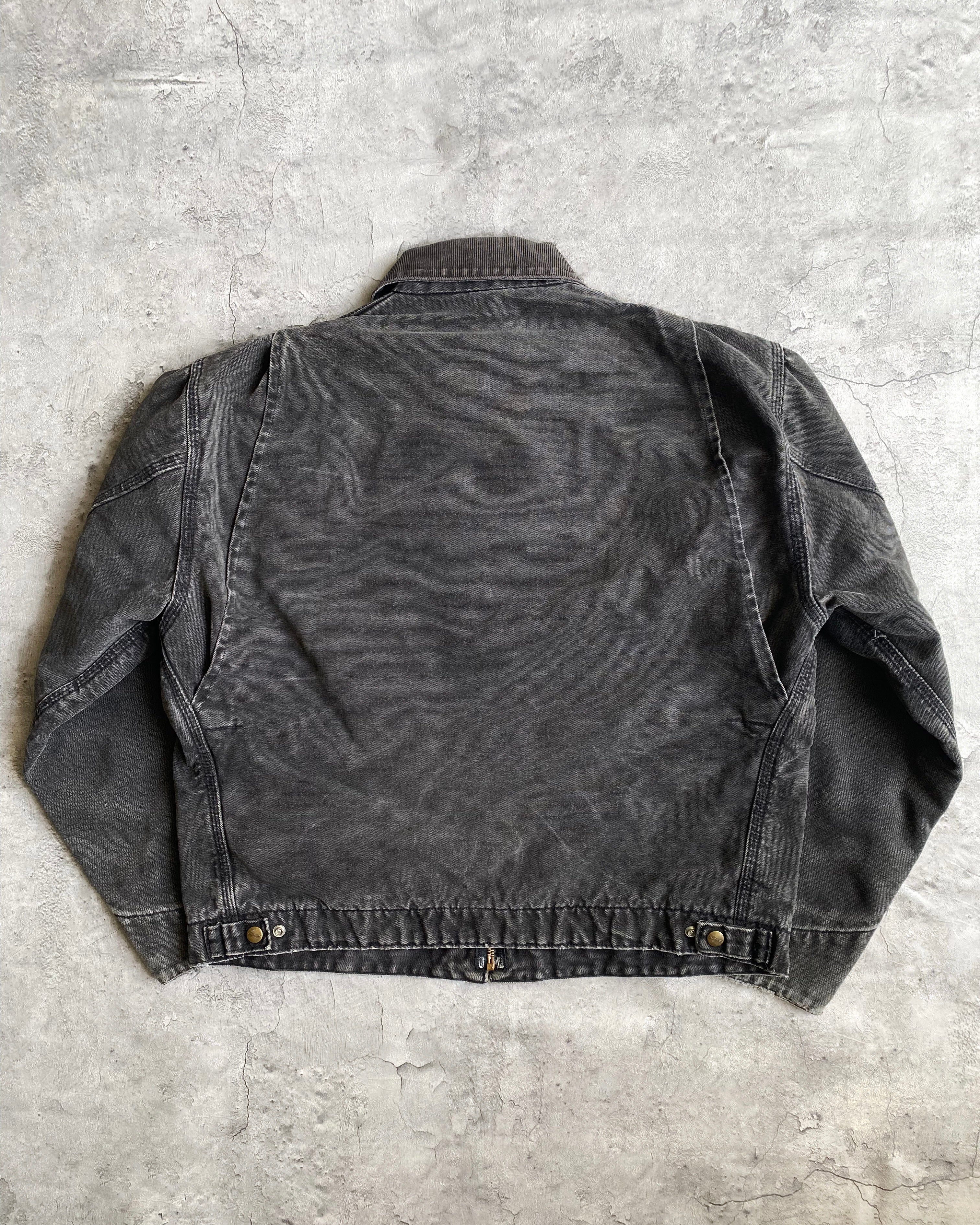 1990S FADED BLACK CARHARTT DETROIT JACKET (L)