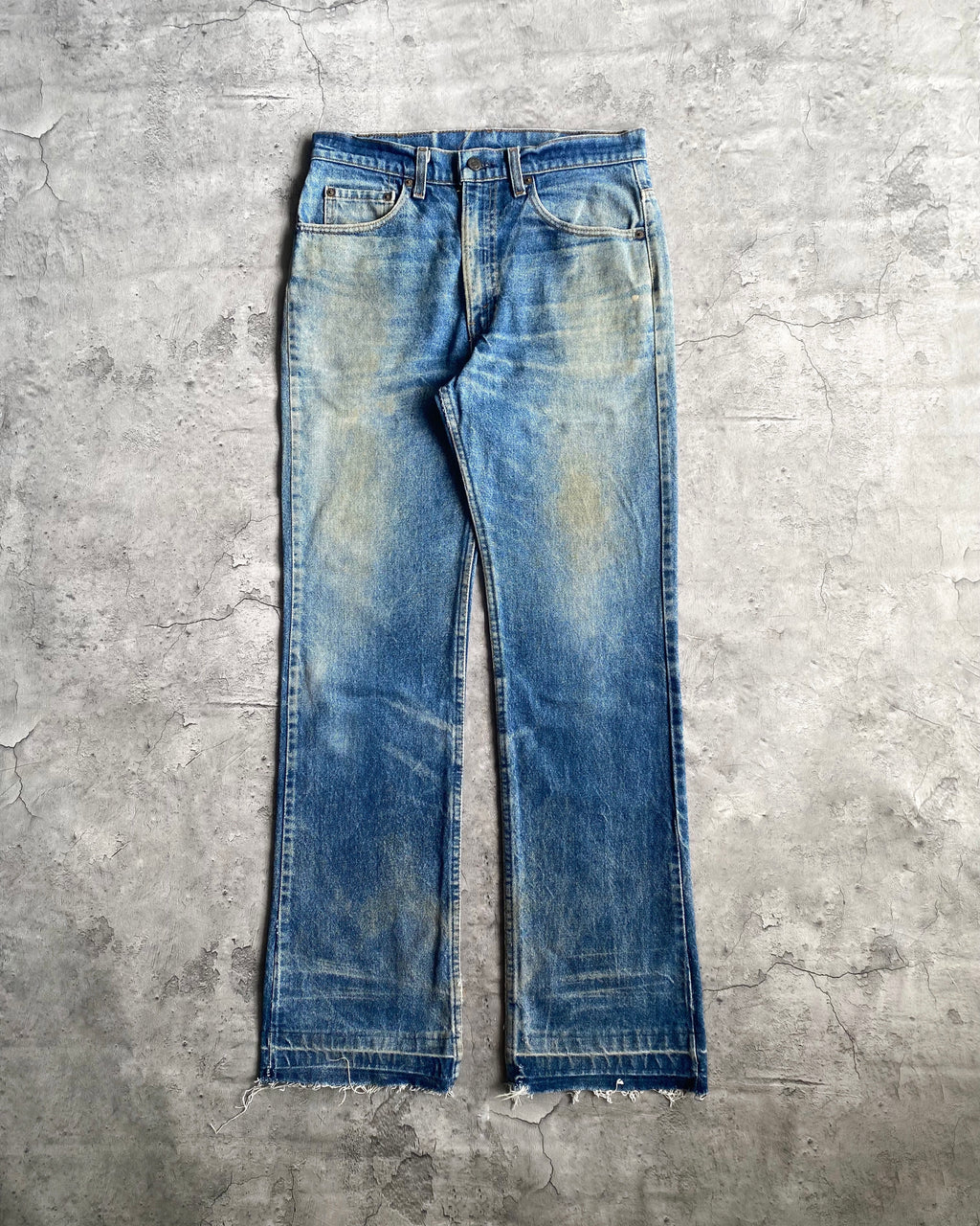 1980S MUD WASHED LEVI'S 517 RELEASED HEM JEANS (33X36)