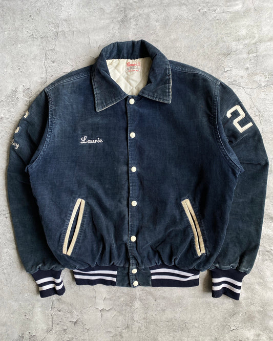 1980S 'CLASSICAL BASKETBALL' CORDUROY VARSITY JACKET (M)