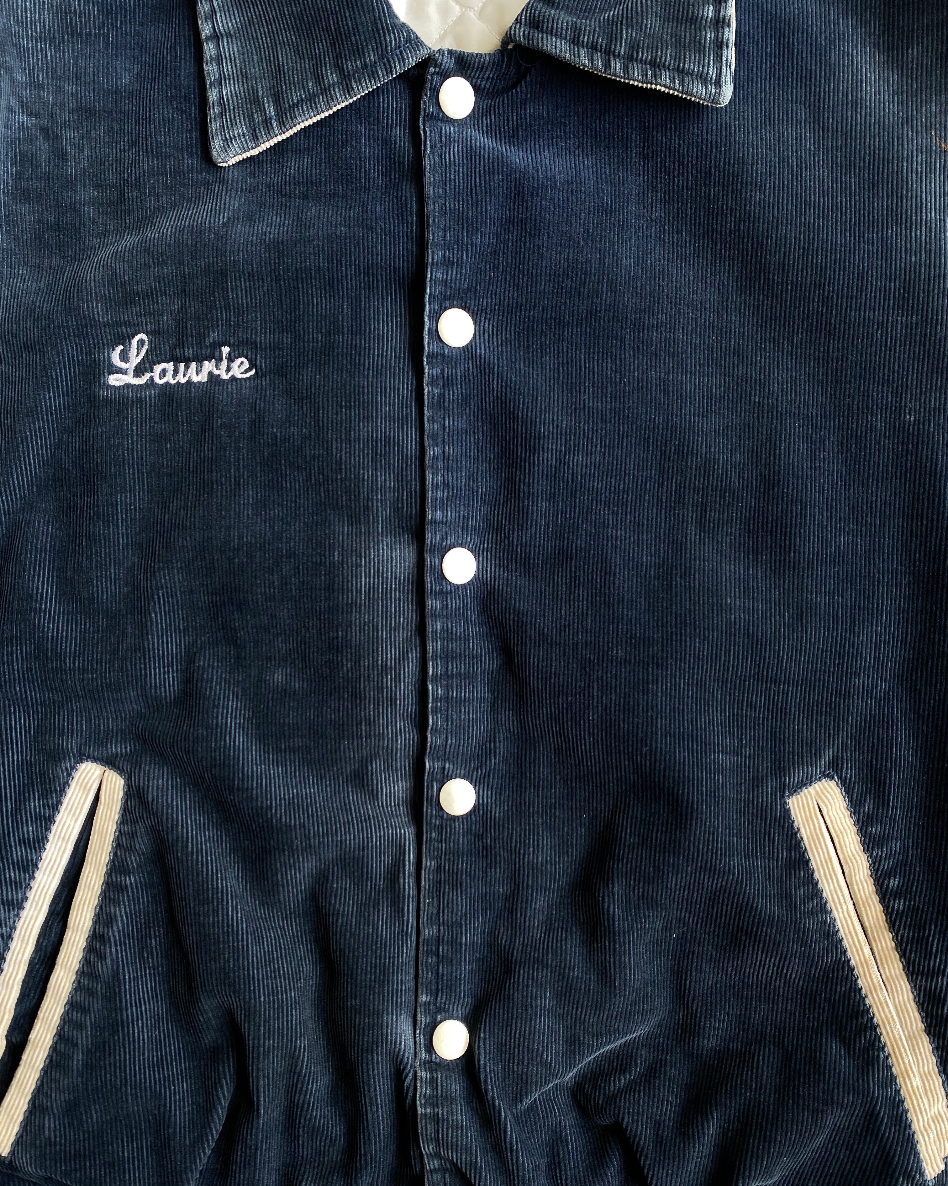 1980S 'CLASSICAL BASKETBALL' CORDUROY VARSITY JACKET (M)