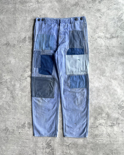 1960S SUN FADED FRENCH REAPIRED TROUSERS (34X30)