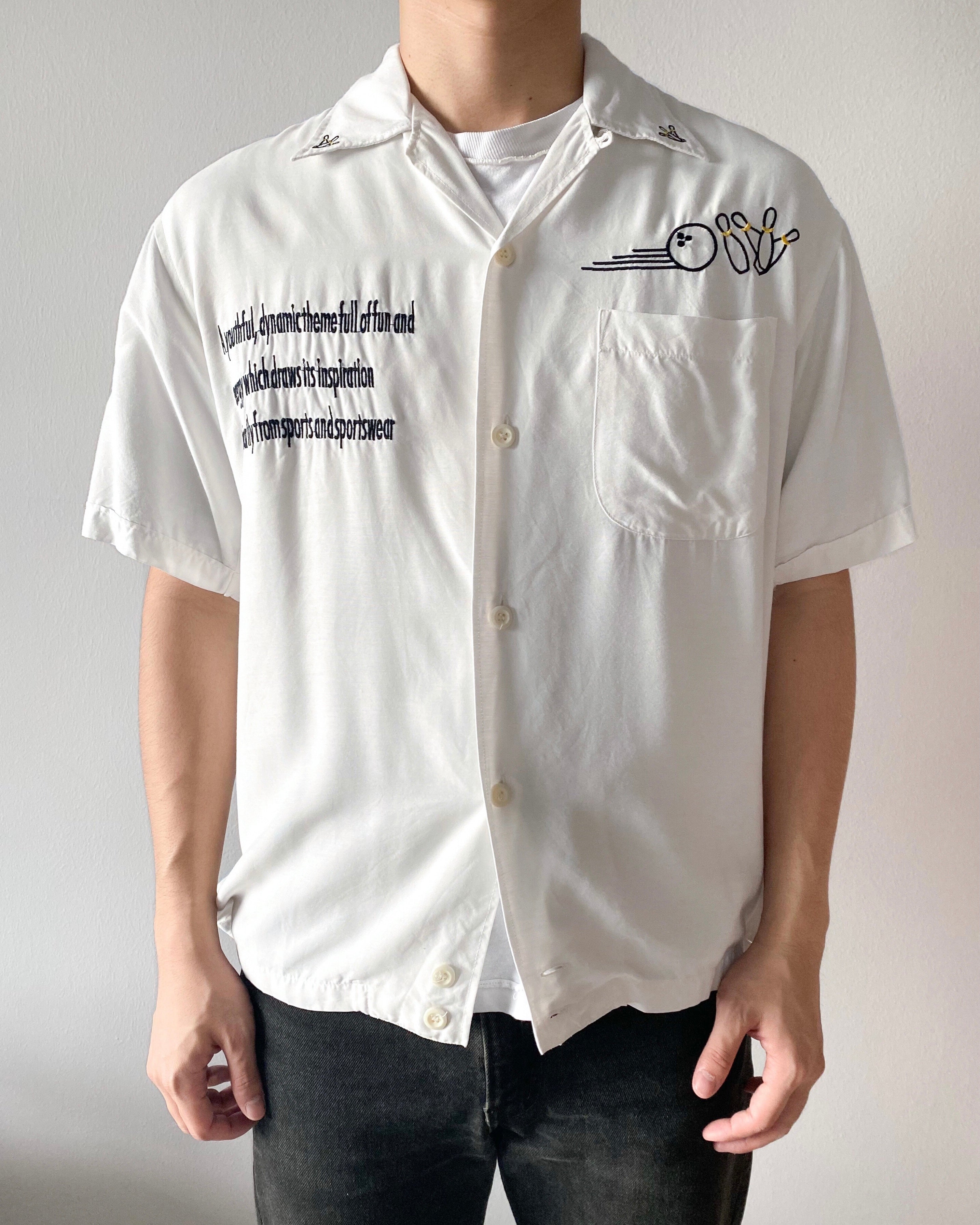 1990S 'EXICITING LEAGUE" RAYON BOWLING SHIRT (S-L)