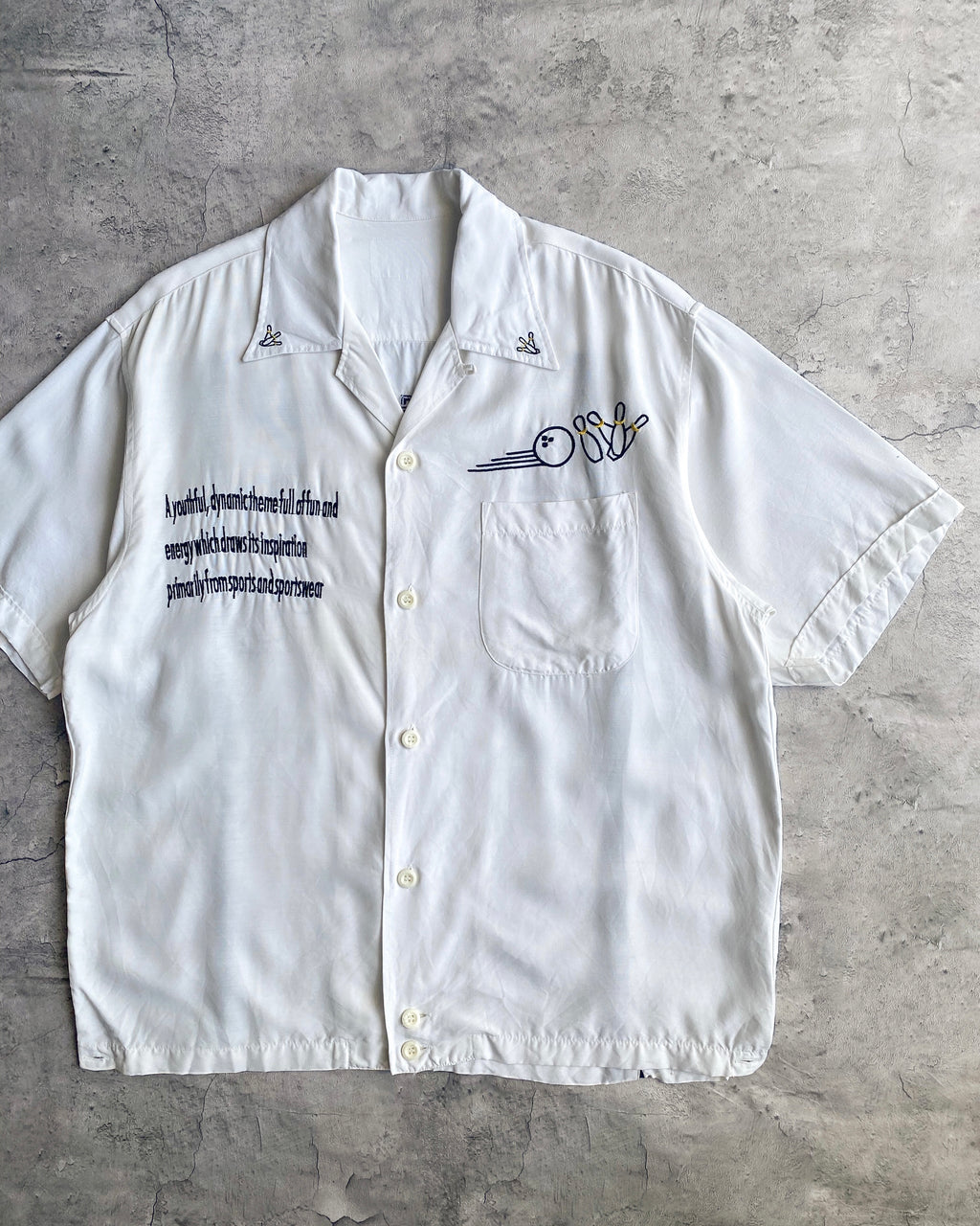 1990S 'EXICITING LEAGUE" RAYON BOWLING SHIRT (S-L)
