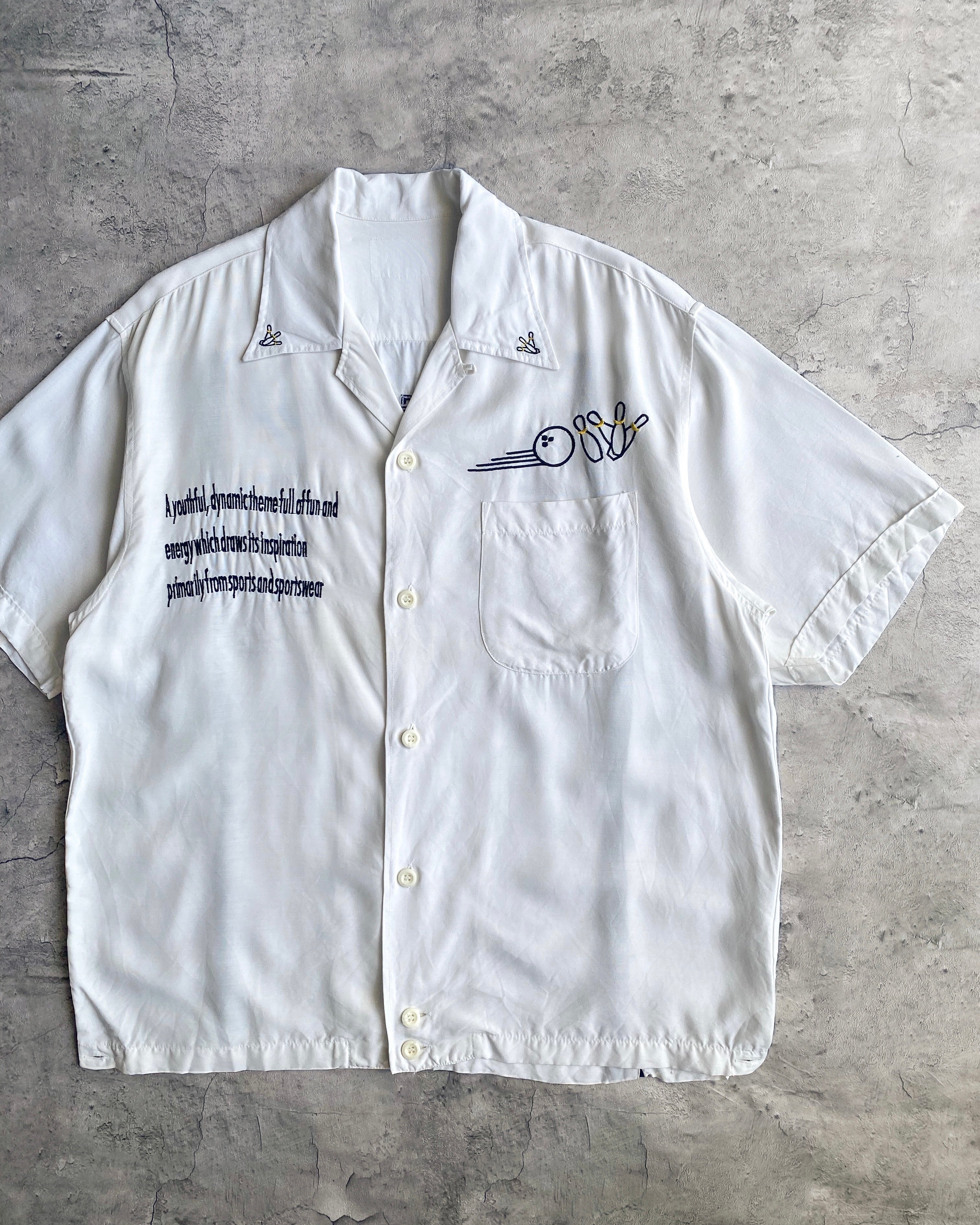 1990S 'EXICITING LEAGUE" RAYON BOWLING SHIRT (S-L)