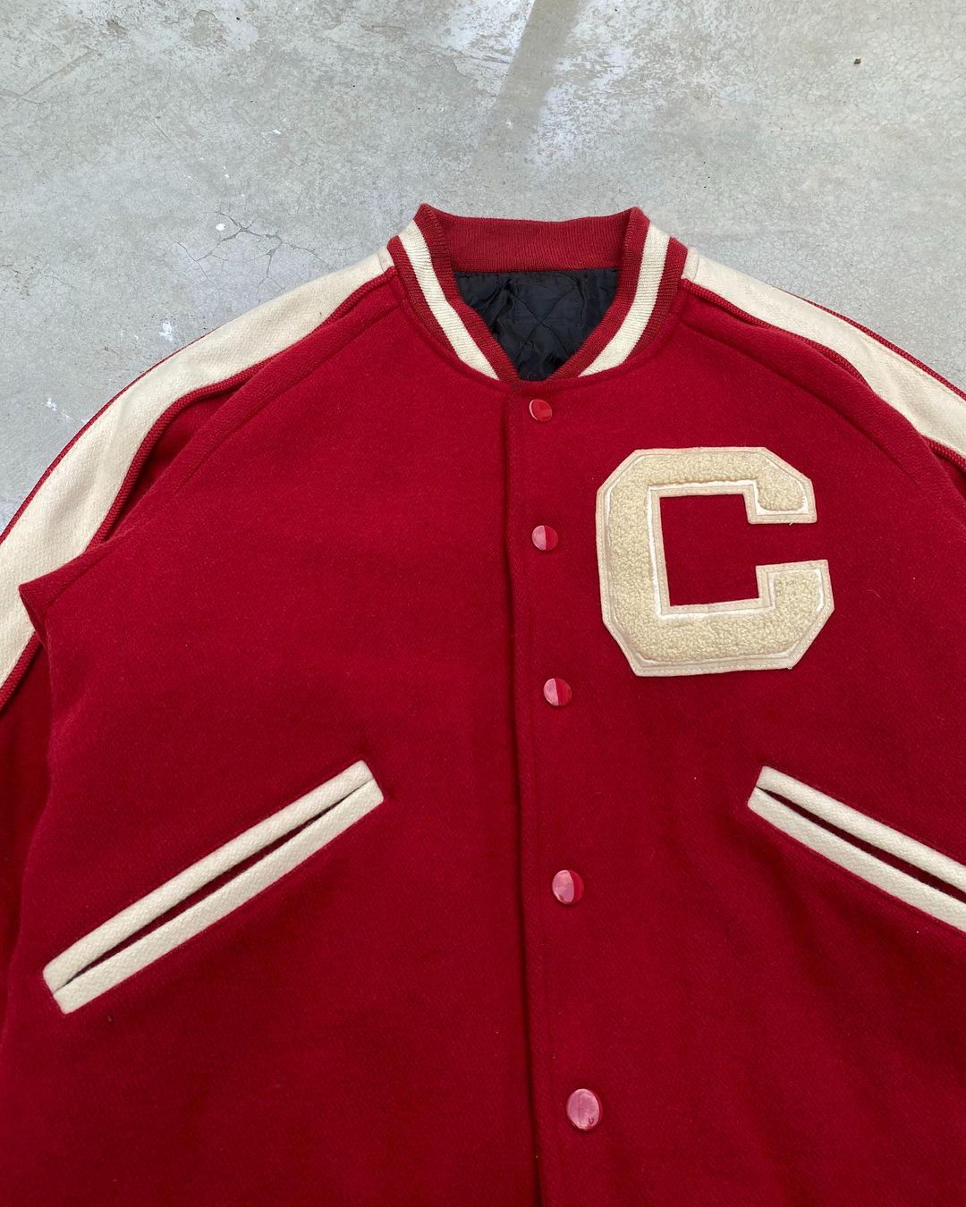 1990s ‘C’ Letterman Raglan Varsity Jacket