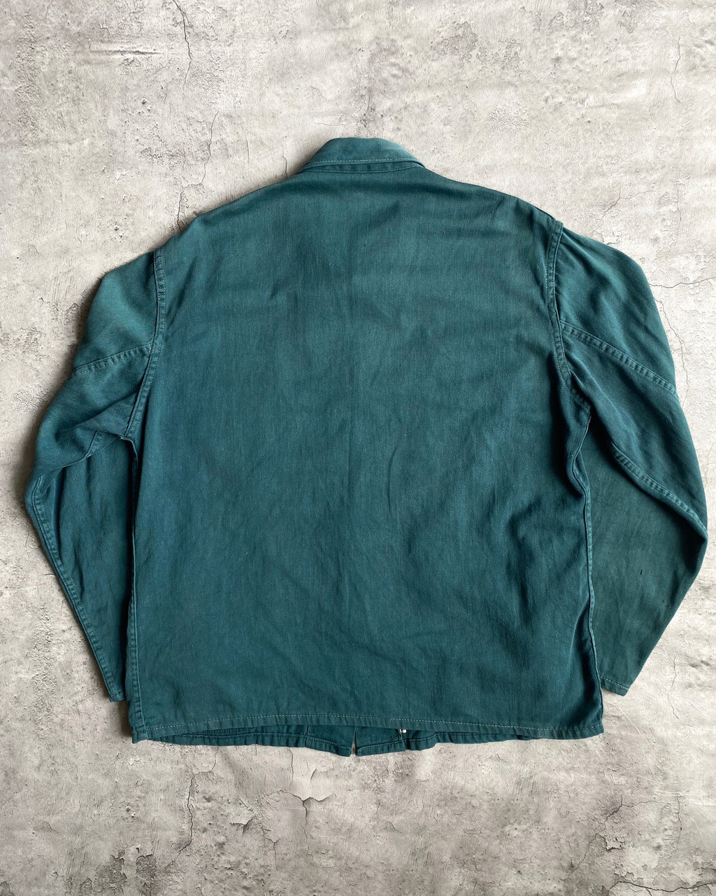 1980S BORO/SASHIKO EMERALD GREEN EUROPEAN CHORE JACKET (M/L)