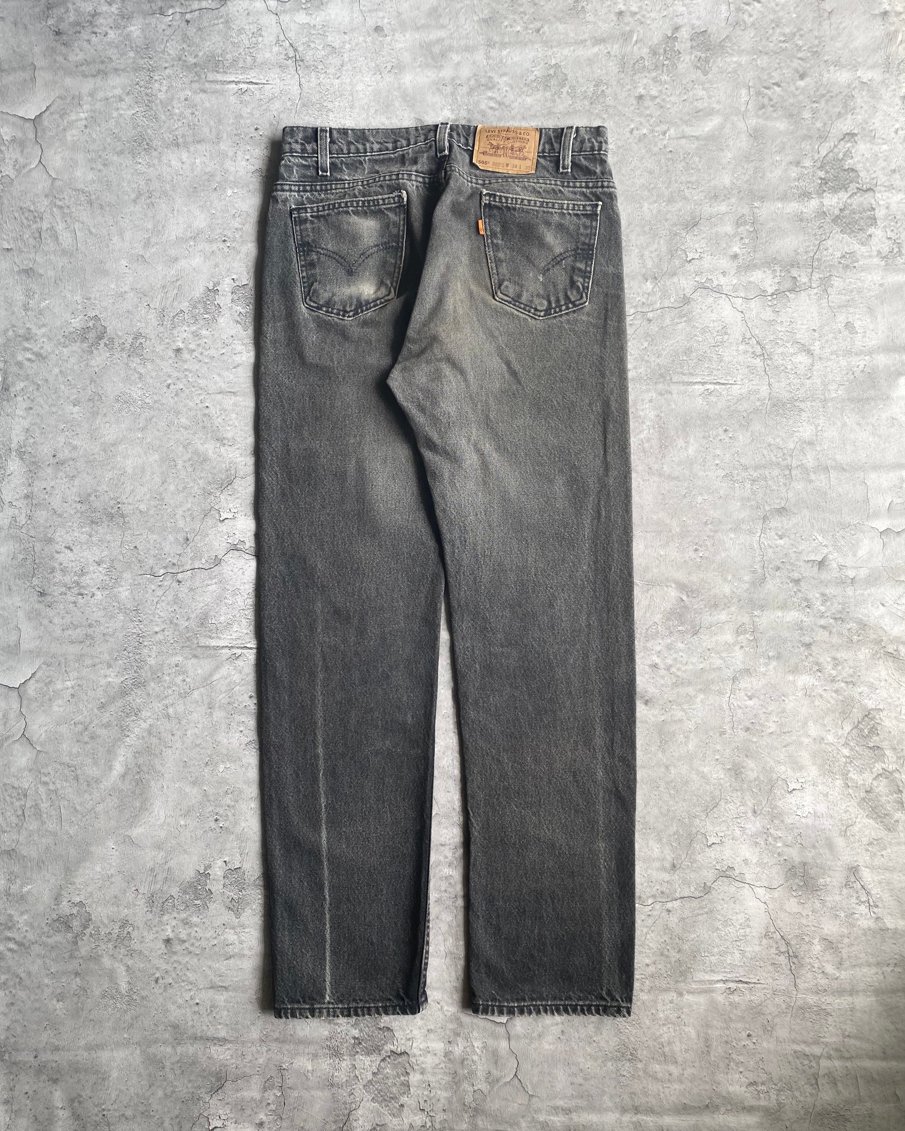 1990S FADED BLACK LEVI'S 505 JEANS (34X32)