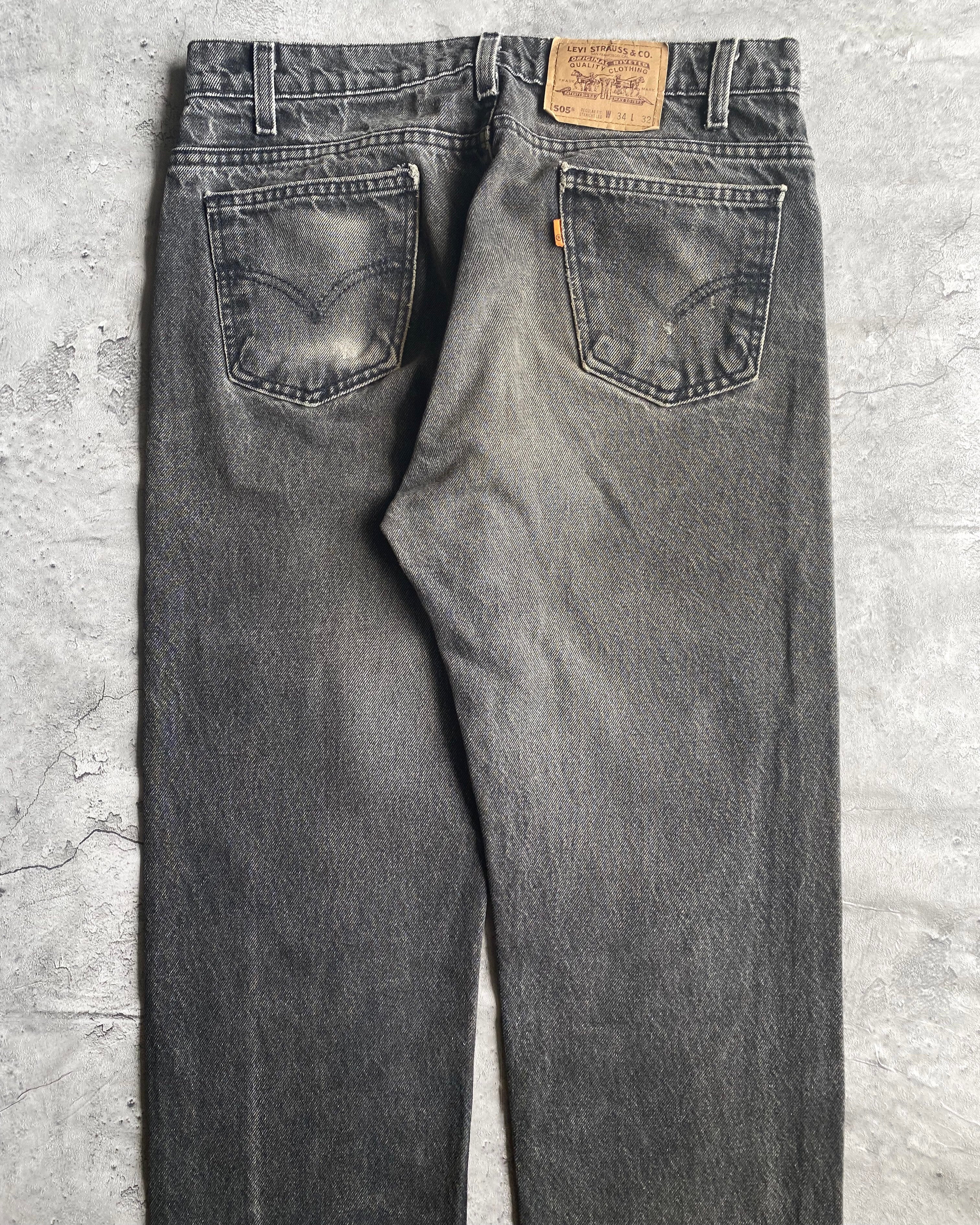 1990S FADED BLACK LEVI'S 505 JEANS (34X32)