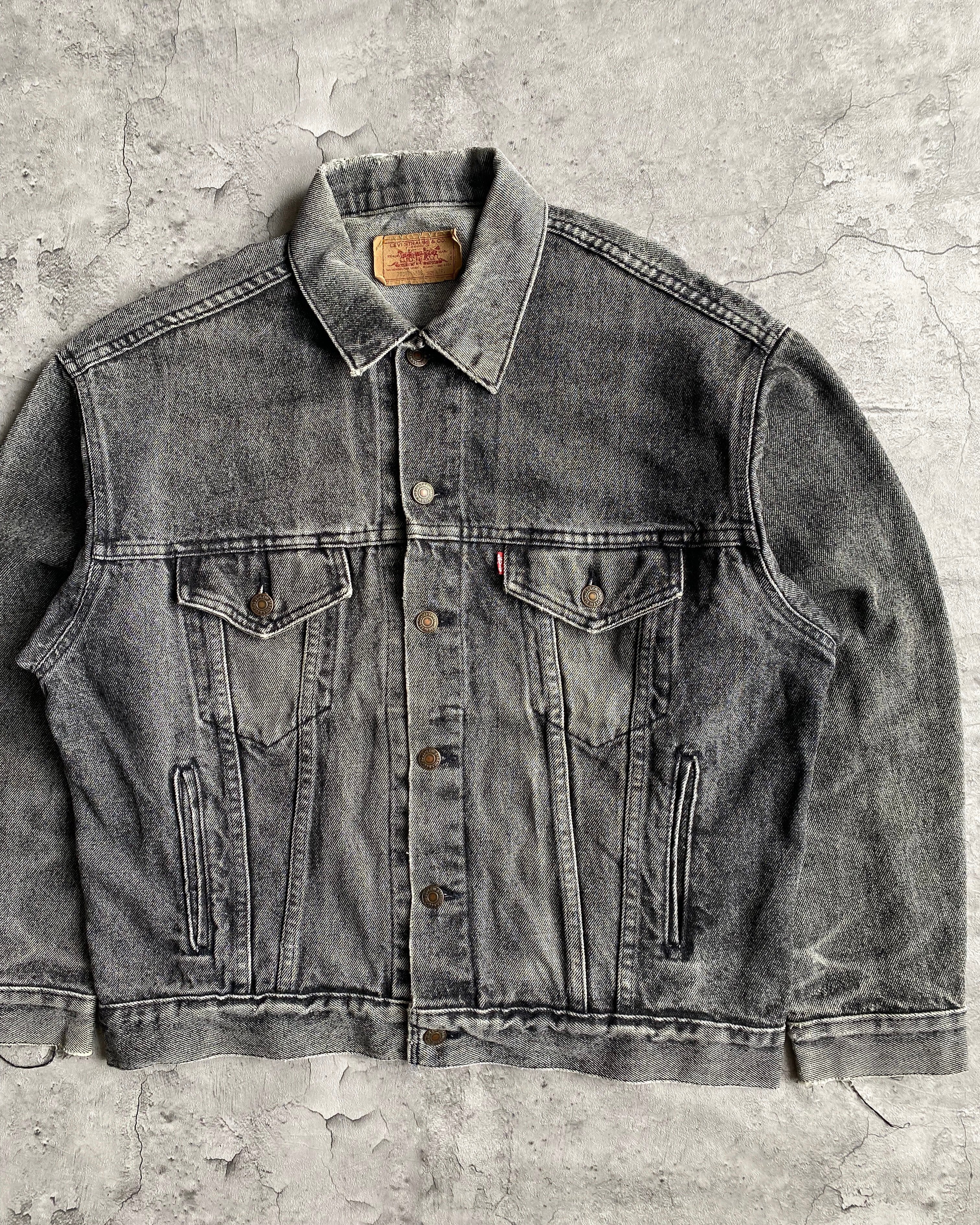 1980S FADED BLACK LEVI'S TYPE III DENIM TRUCKER JACKET (M)
