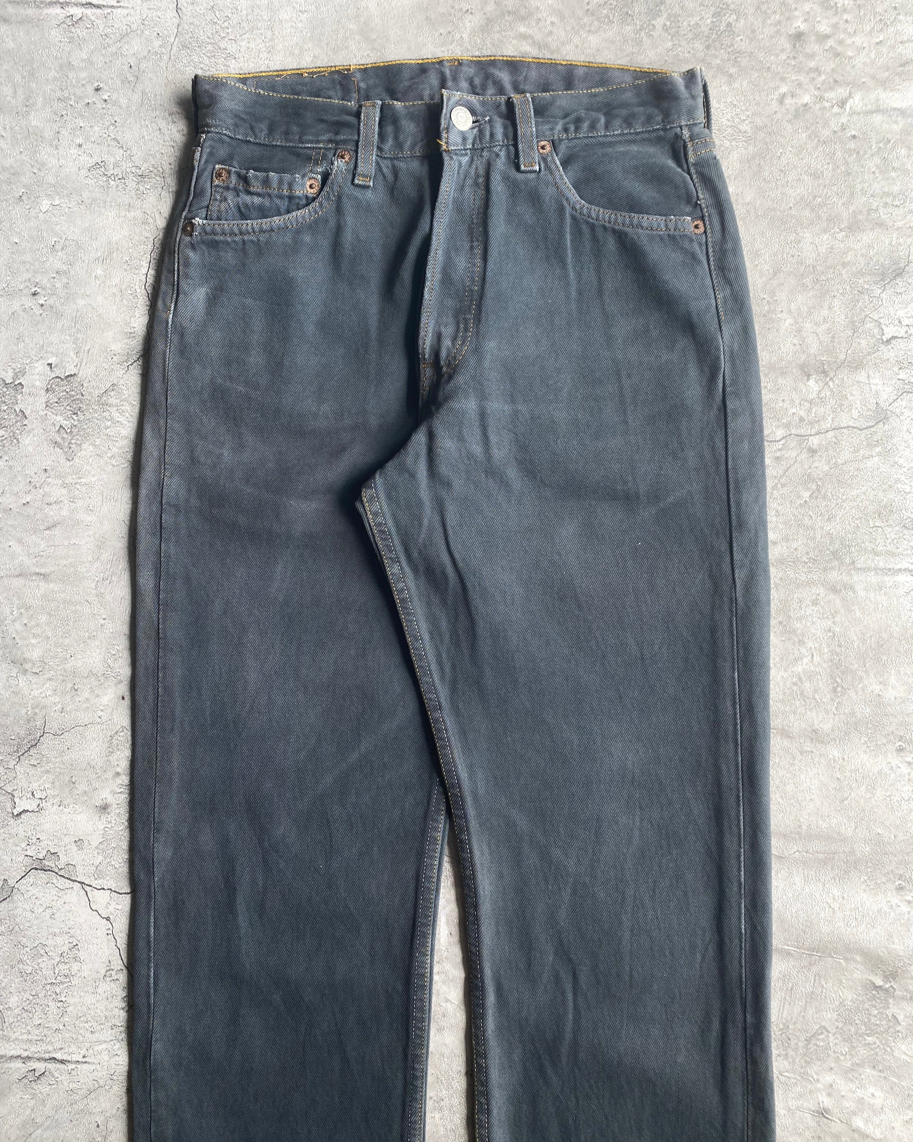 1990S GREY/BLUE LEVI'S 501 RELEASED HEM JEANS (29X30)