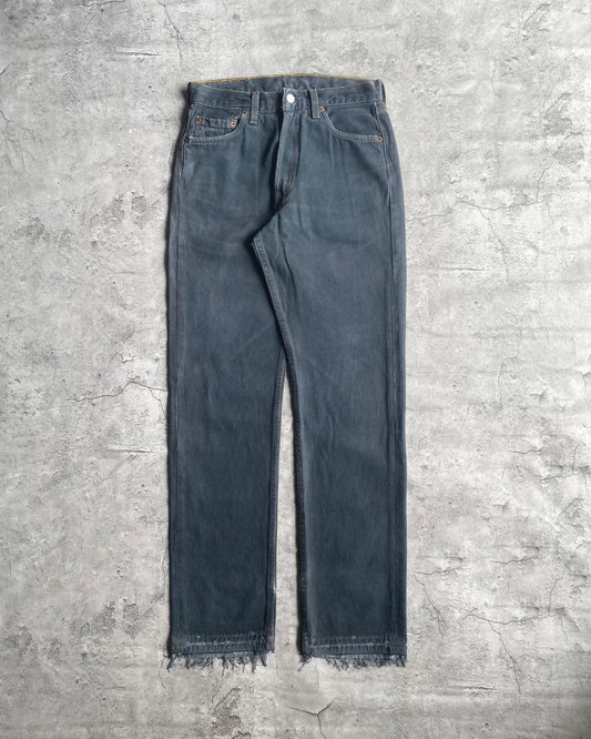 1990S GREY/BLUE LEVI'S 501 RELEASED HEM JEANS (29X30)