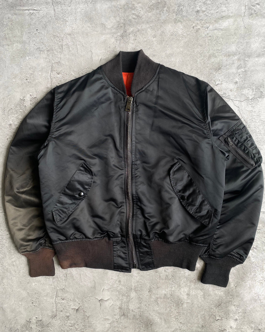 1980S SUN FADED NYLON REVERSIBLE BOMBER JACKET (M-XL)