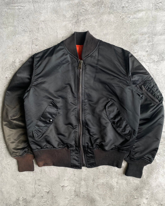 1980S SUN FADED NYLON REVERSIBLE BOMBER JACKET (M-XL)