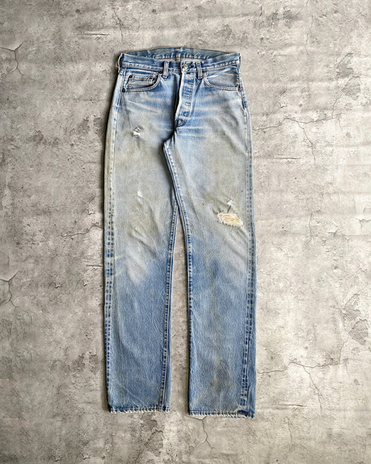 1980S FADED WASHED LEVI'S 501 REDLINE SELVEDGE JEANS (29X33)