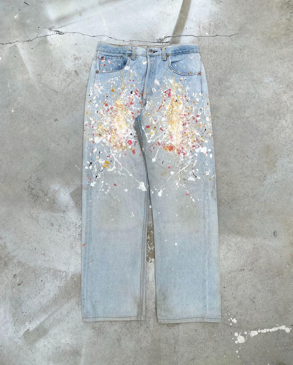 1980s Levi’s 501 Painted Light Wash Jeans