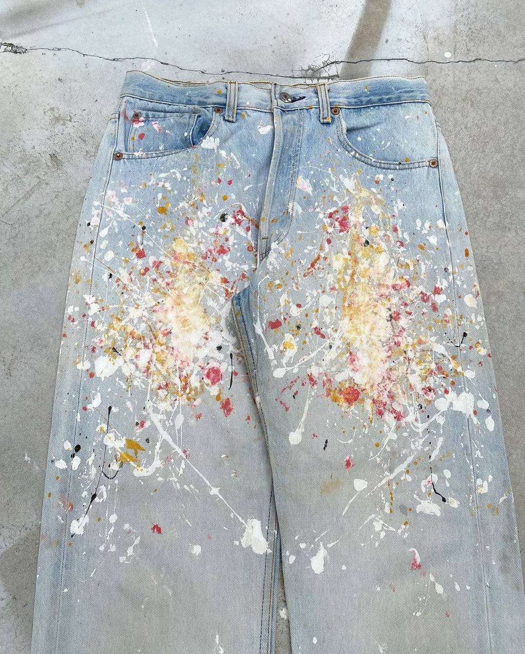 1980s Levi’s 501 Painted Light Wash Jeans