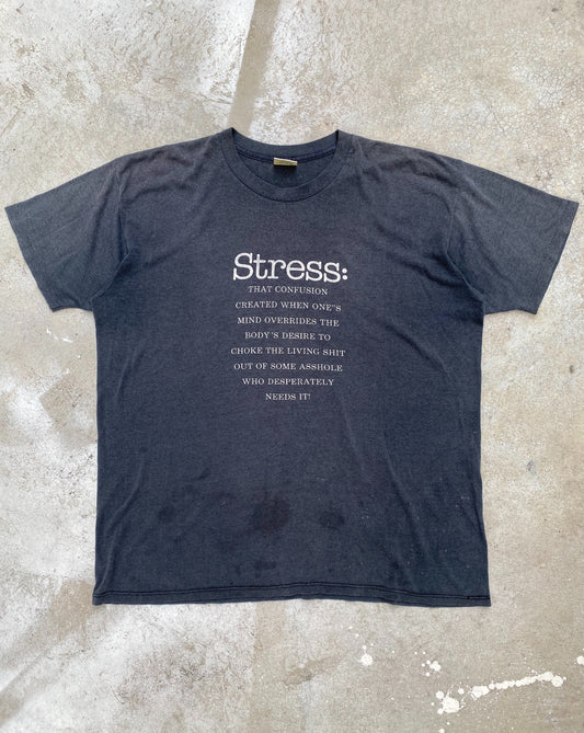 1980S ‘STRESS’ BLACK -FADED TEE (XL)