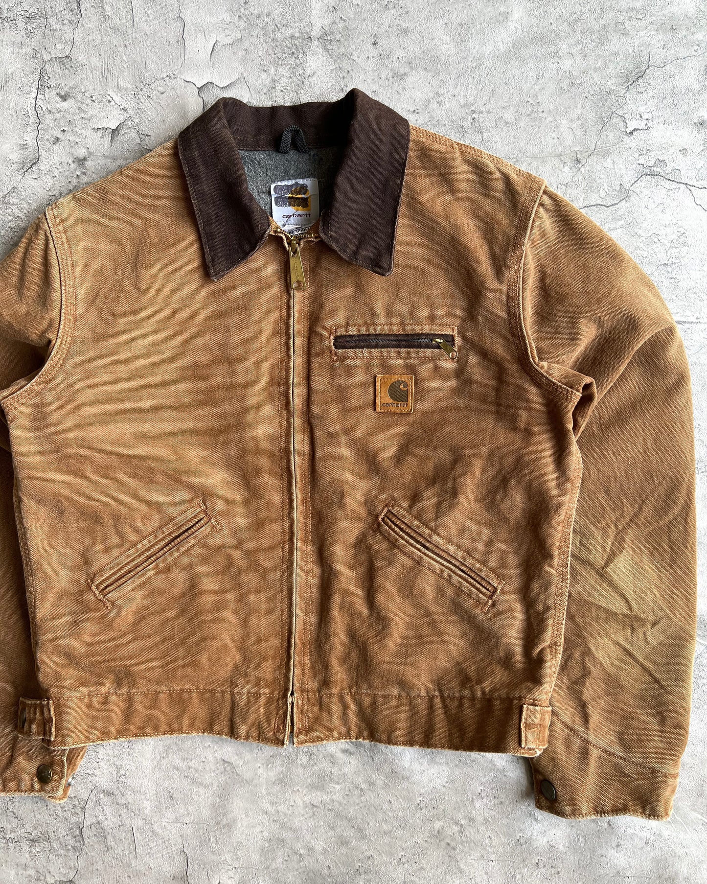 1990S DARK BROWN CARHARTT DETROIT WORK JACKET (S)