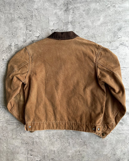 1990S DARK BROWN CARHARTT DETROIT WORK JACKET (S)