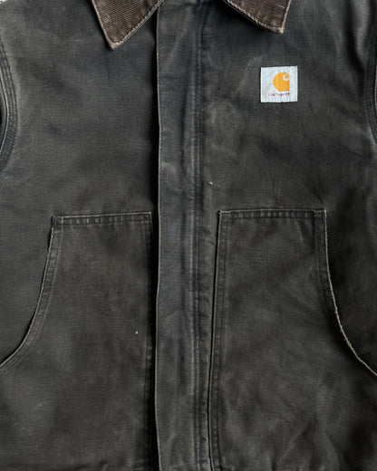 1990S FADED BLACK CARHARTT ARCTIC WORK JACKET (M)