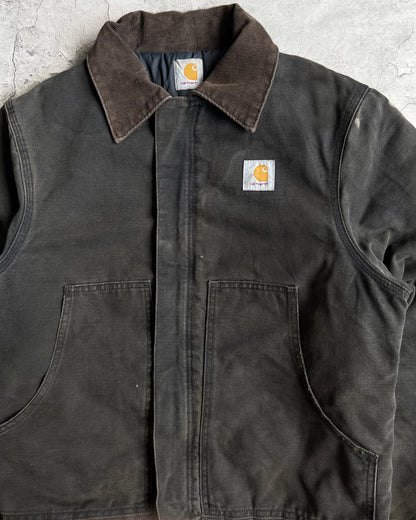 1990S FADED BLACK CARHARTT ARCTIC WORK JACKET (M)