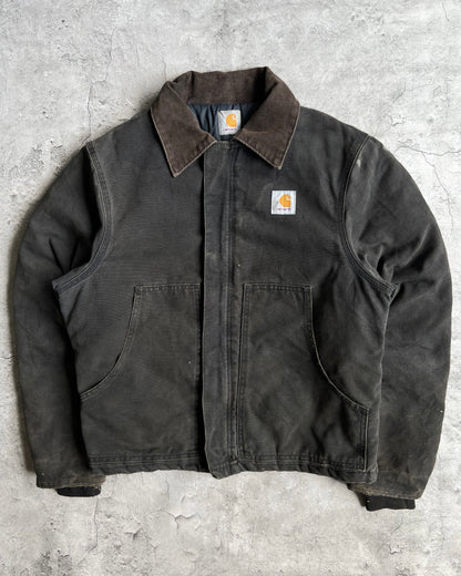 1990S FADED BLACK CARHARTT ARCTIC WORK JACKET (M)