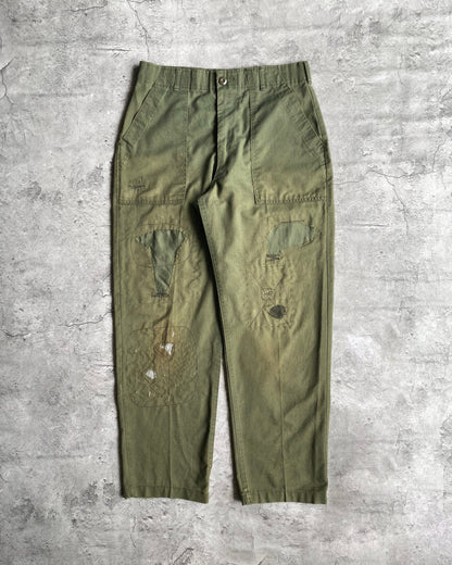 1970S PATCHED OG-507 US ARMY TROUSERS (32X29)