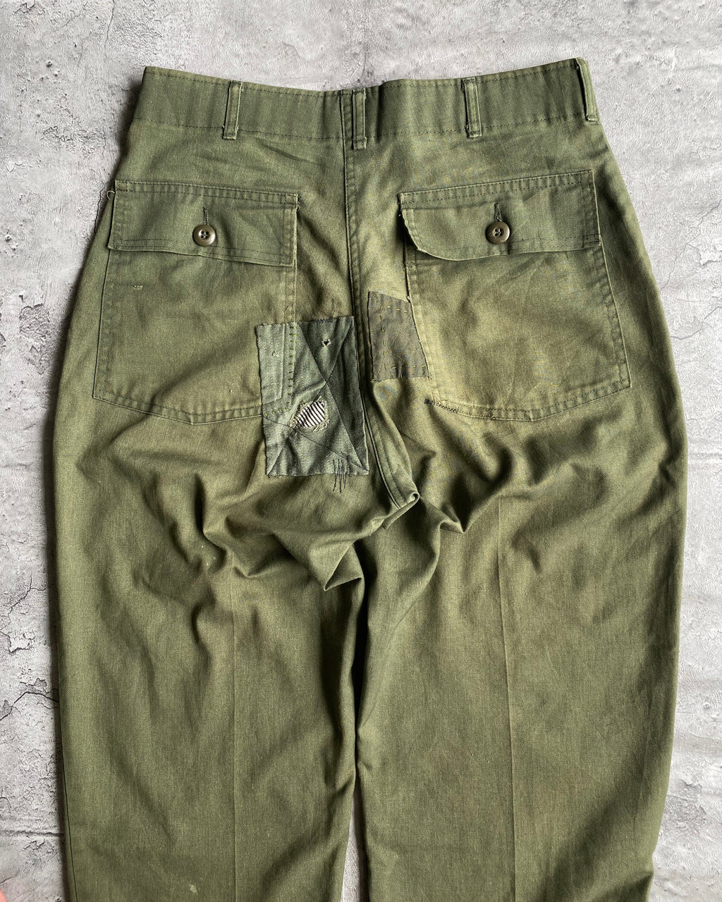 1970S PATCHED OG-507 US ARMY TROUSERS (32X29)