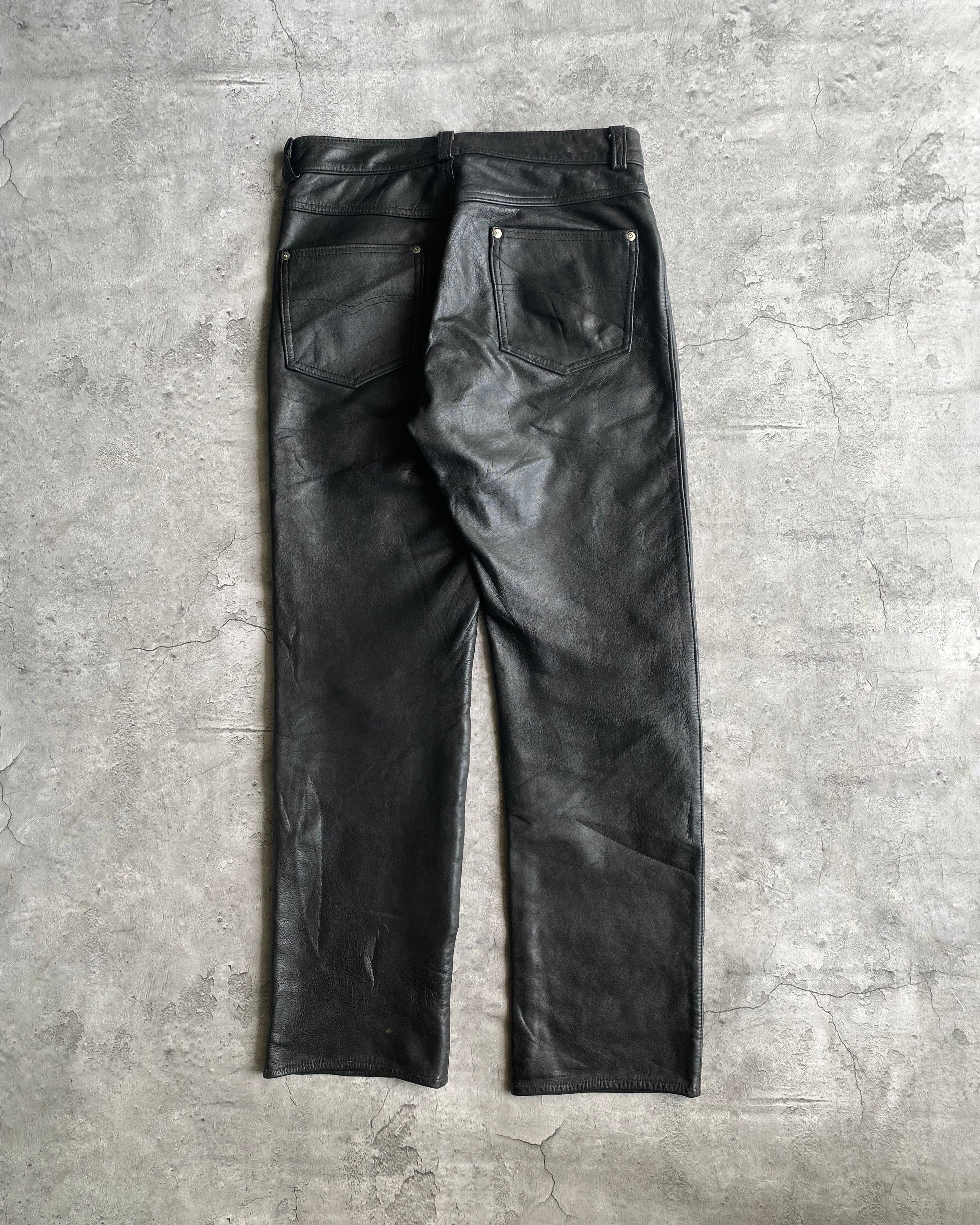 1980S SCHOTT BLACK LEATHER PANTS (30-32)