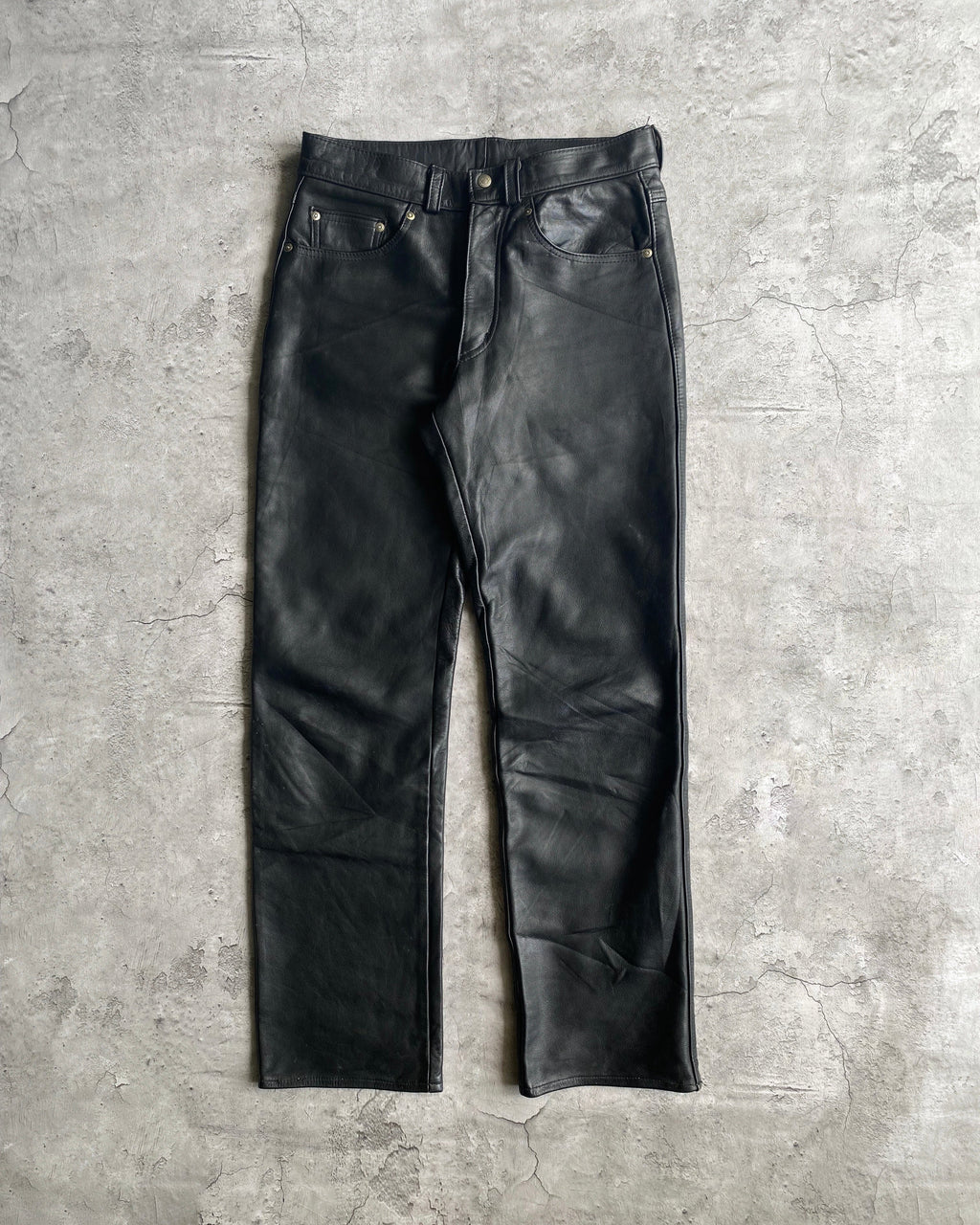 1980S SCHOTT BLACK LEATHER PANTS (30-32)