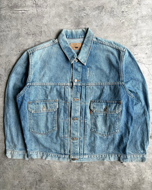 1990S FADED LEVI'S TYPE II SASHIKO DENIM JACKET (L/XL)