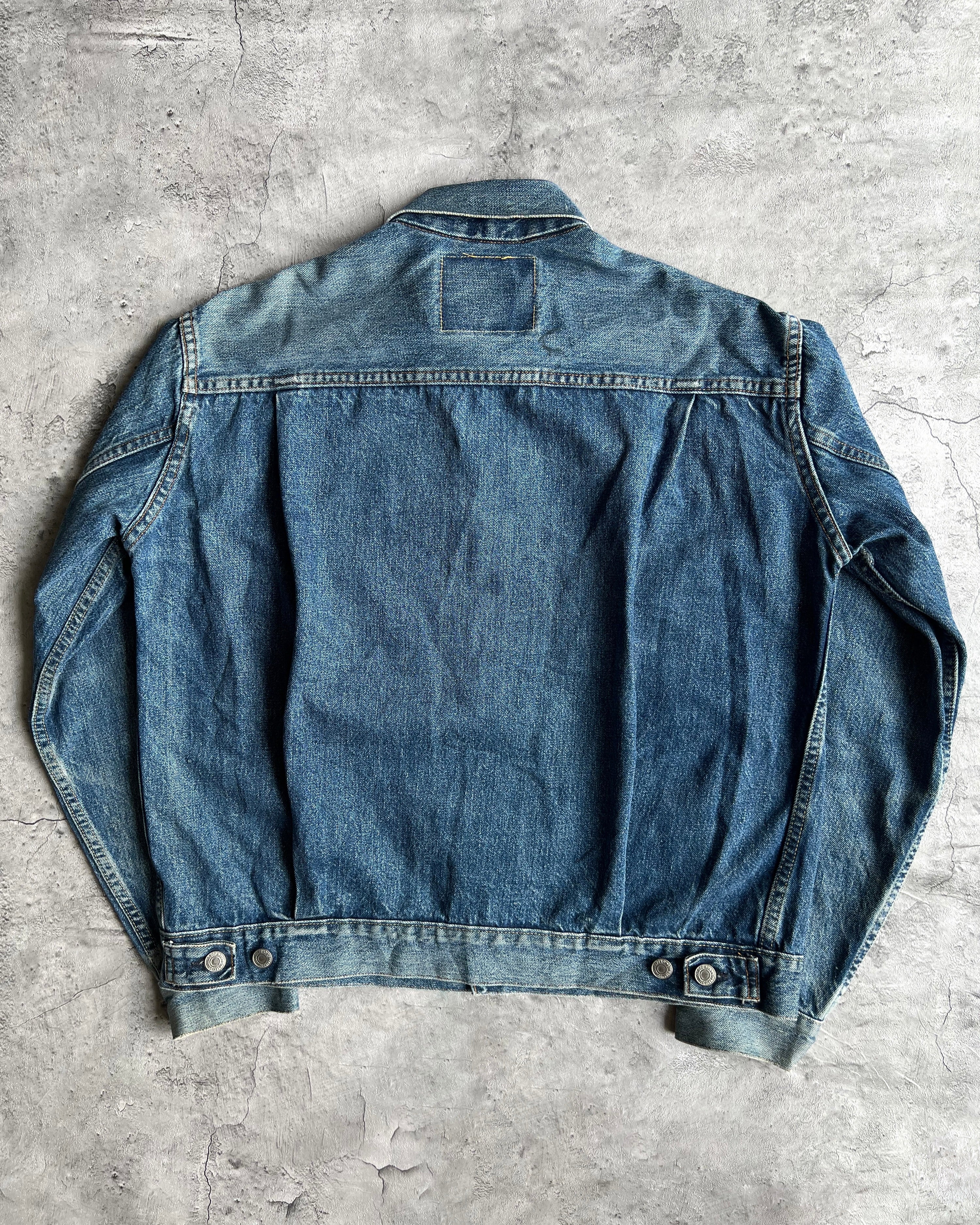 1990S FADED BIG E USA LEVI'S TYPE II SELVEDGE DENIM JACKET (M/L)