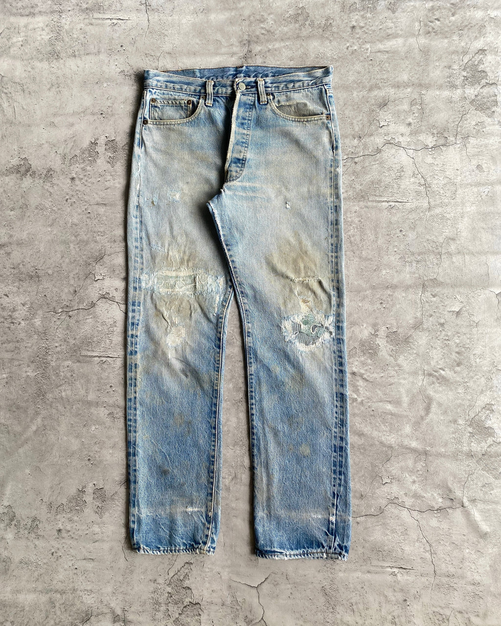 1970S BORO REPAIRED LEVI'S 501 REDLINE SELVEDGE JEANS (32X30)