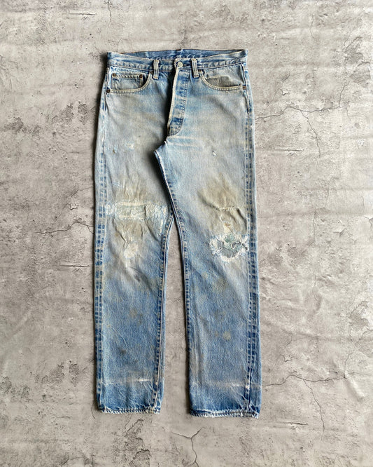 1970S BORO REPAIRED LEVI'S 501 REDLINE SELVEDGE JEANS (32X30)