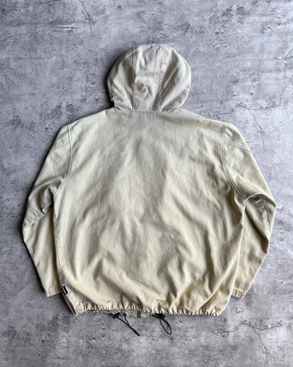 1990S/2000S CREAM STUSSY HOODED UTILITY JACKET (L)